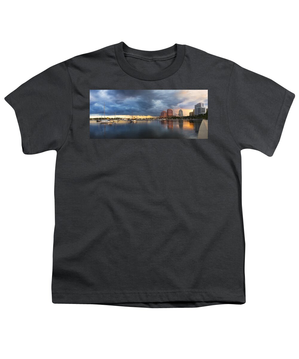 At Youth T-Shirt featuring the photograph Harbor at West Palm Beach by Debra and Dave Vanderlaan