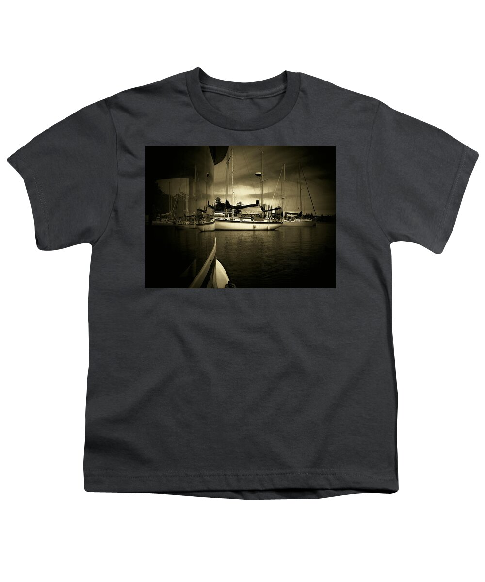 Wall Decor Youth T-Shirt featuring the photograph Harbour Life by Micki Findlay
