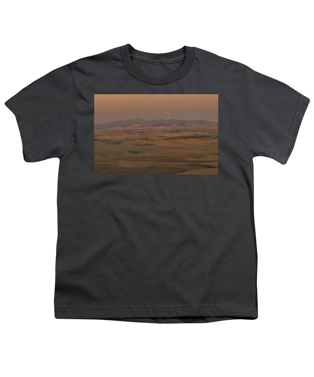Palouse Youth T-Shirt featuring the photograph Hazy Palouse by Jean Noren