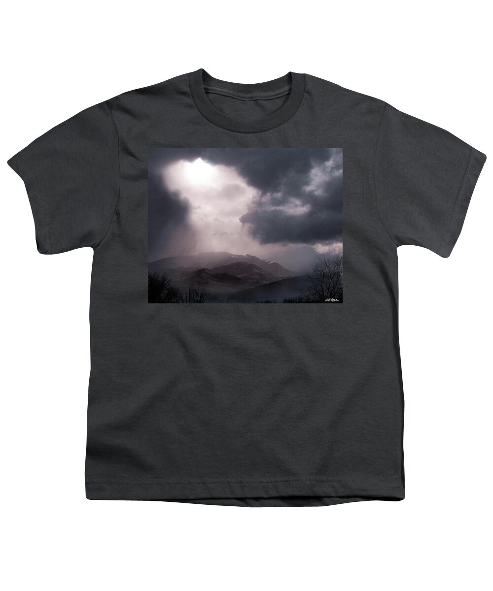 Clouds Youth T-Shirt featuring the photograph Heaven Opens by Bill Stephens
