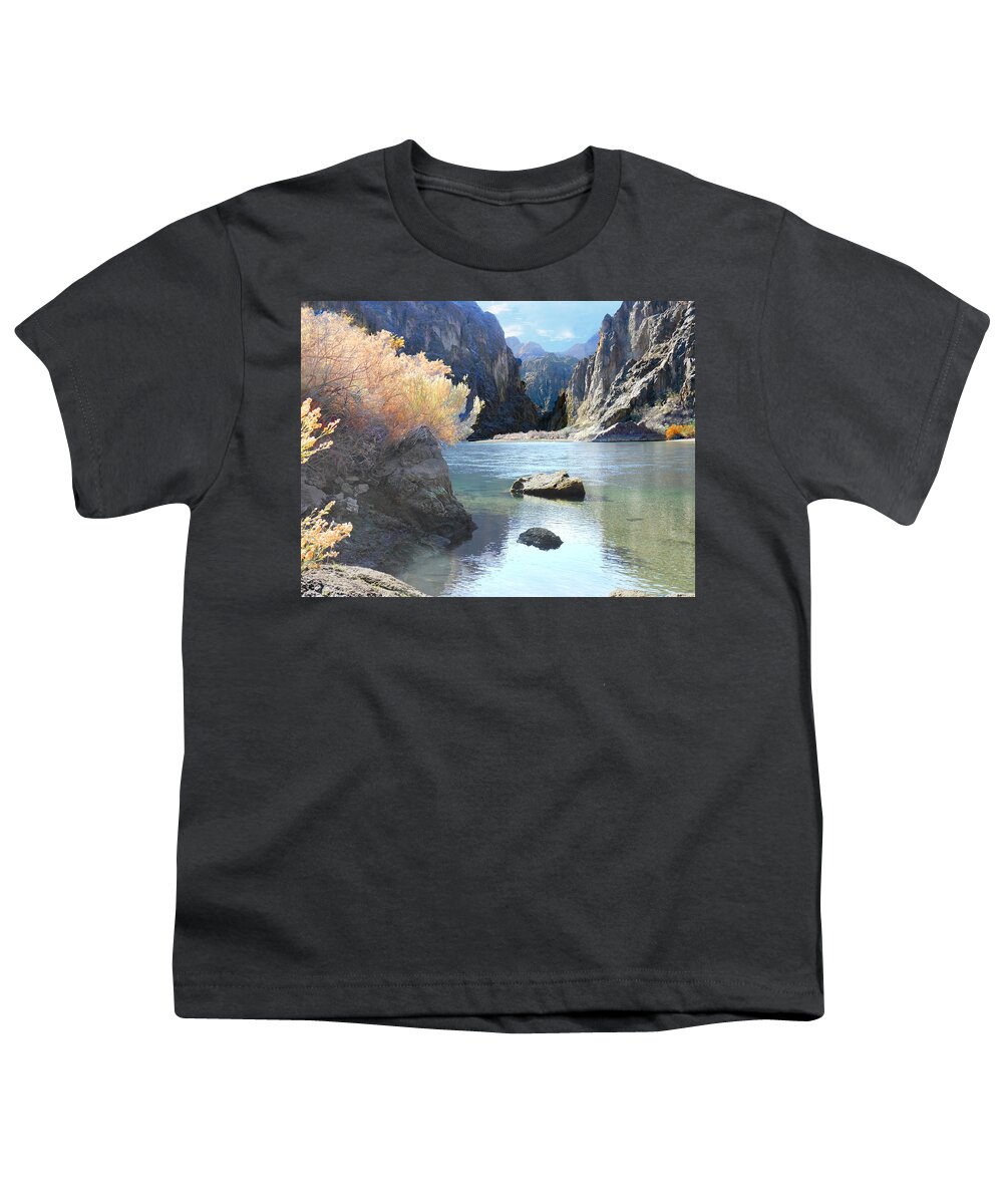 Black Youth T-Shirt featuring the photograph Hikers Haven by Alan Socolik