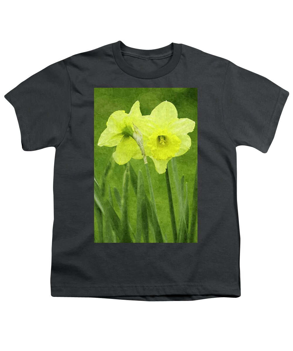 Common Youth T-Shirt featuring the photograph Hugging Daffodils 2 by Ram Vasudev