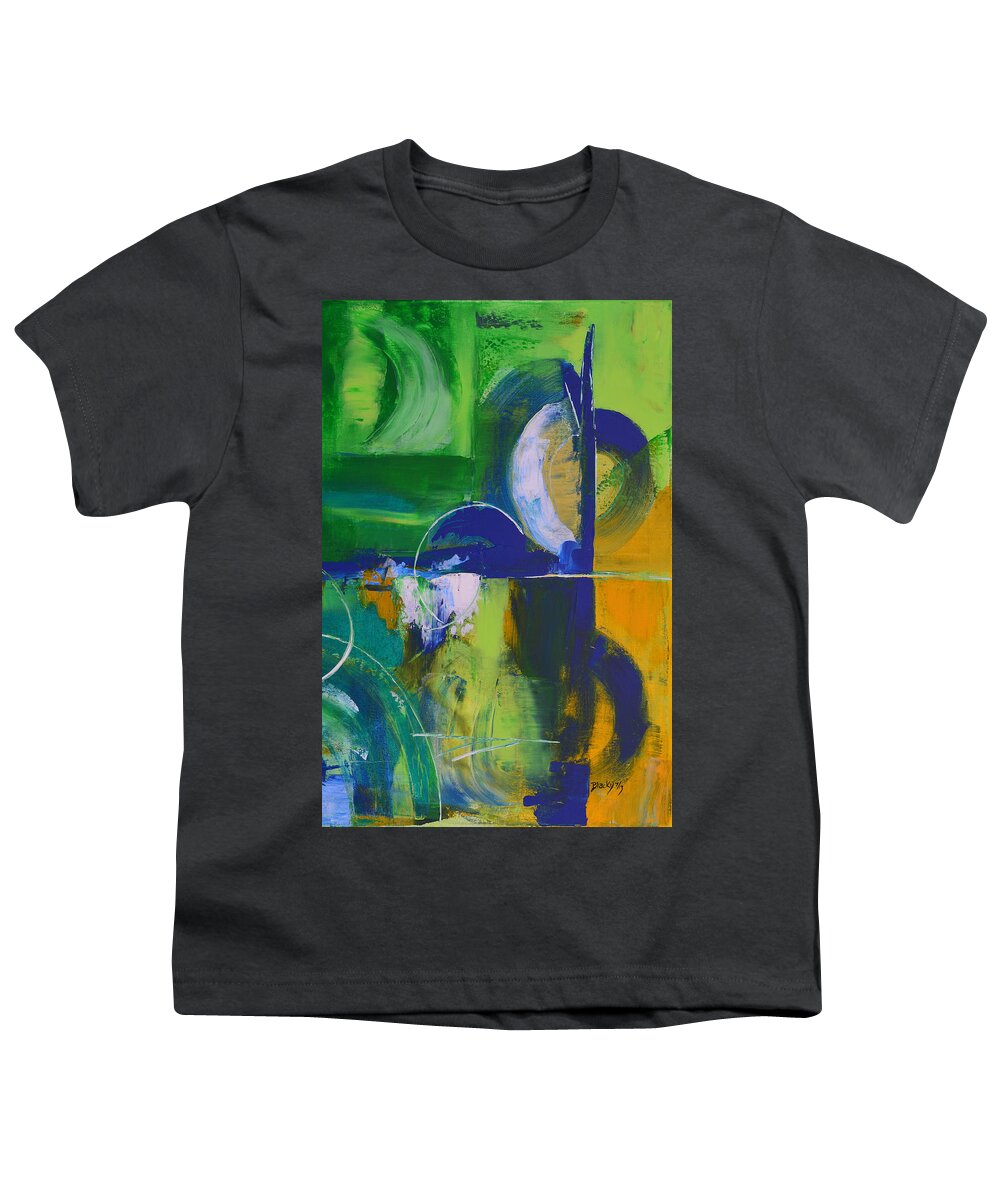 Inca Youth T-Shirt featuring the painting Inca Gold by Donna Blackhall