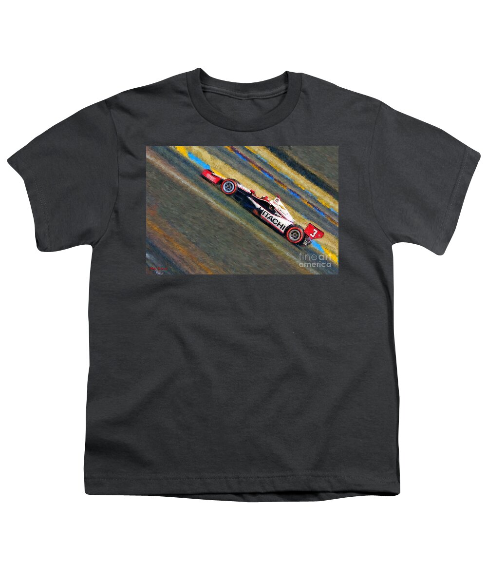 Indy Car's Youth T-Shirt featuring the photograph Indy Car's Helio Castroneves by Blake Richards