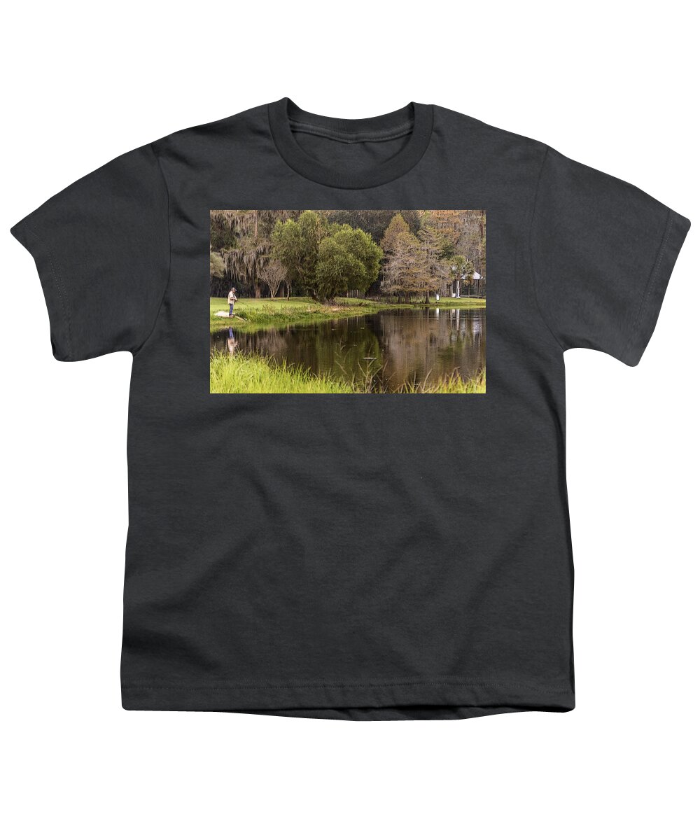 Fishing Youth T-Shirt featuring the photograph Intent by Leticia Latocki