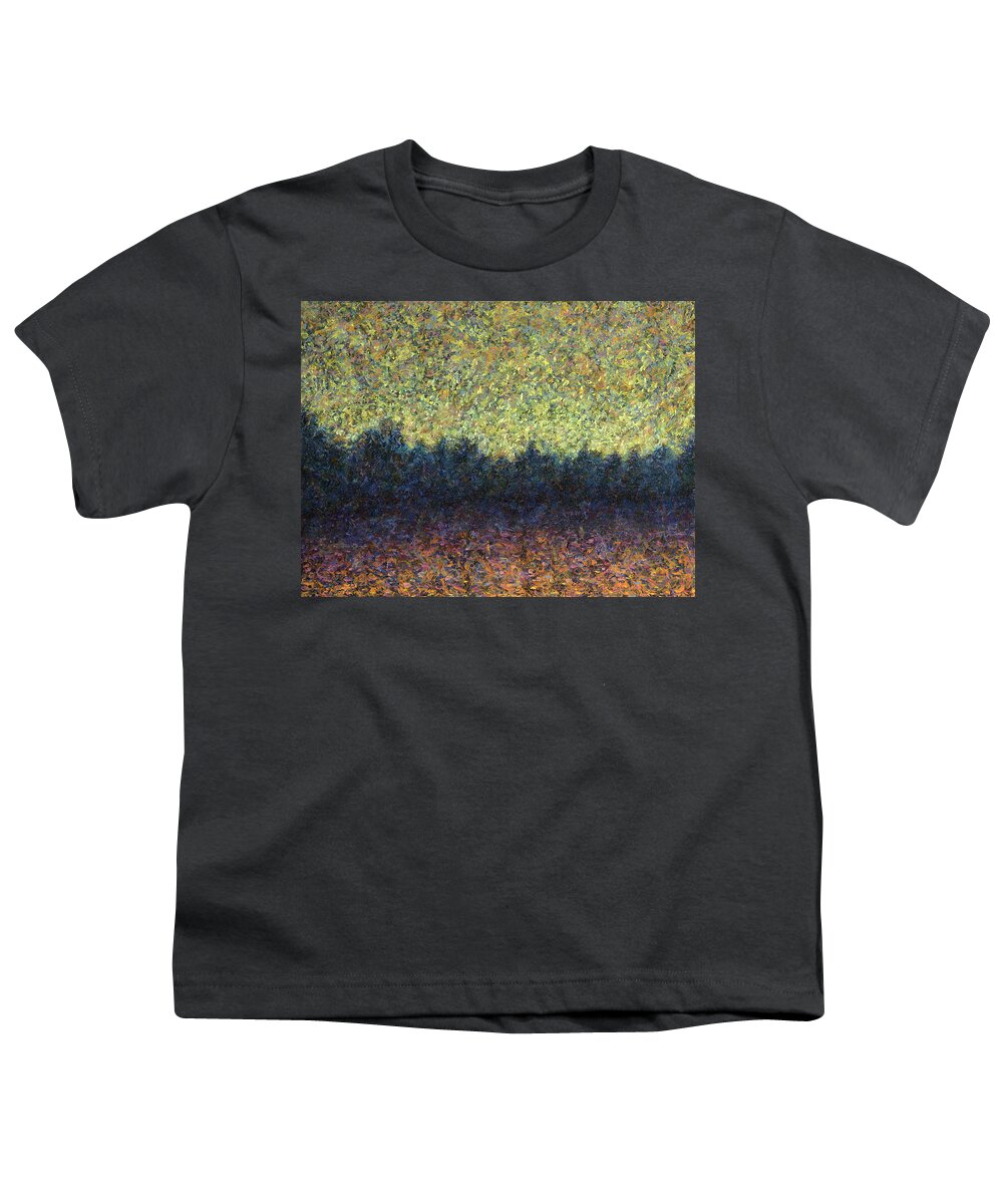 Lakeshore Youth T-Shirt featuring the painting Lakeshore Sunset by James W Johnson