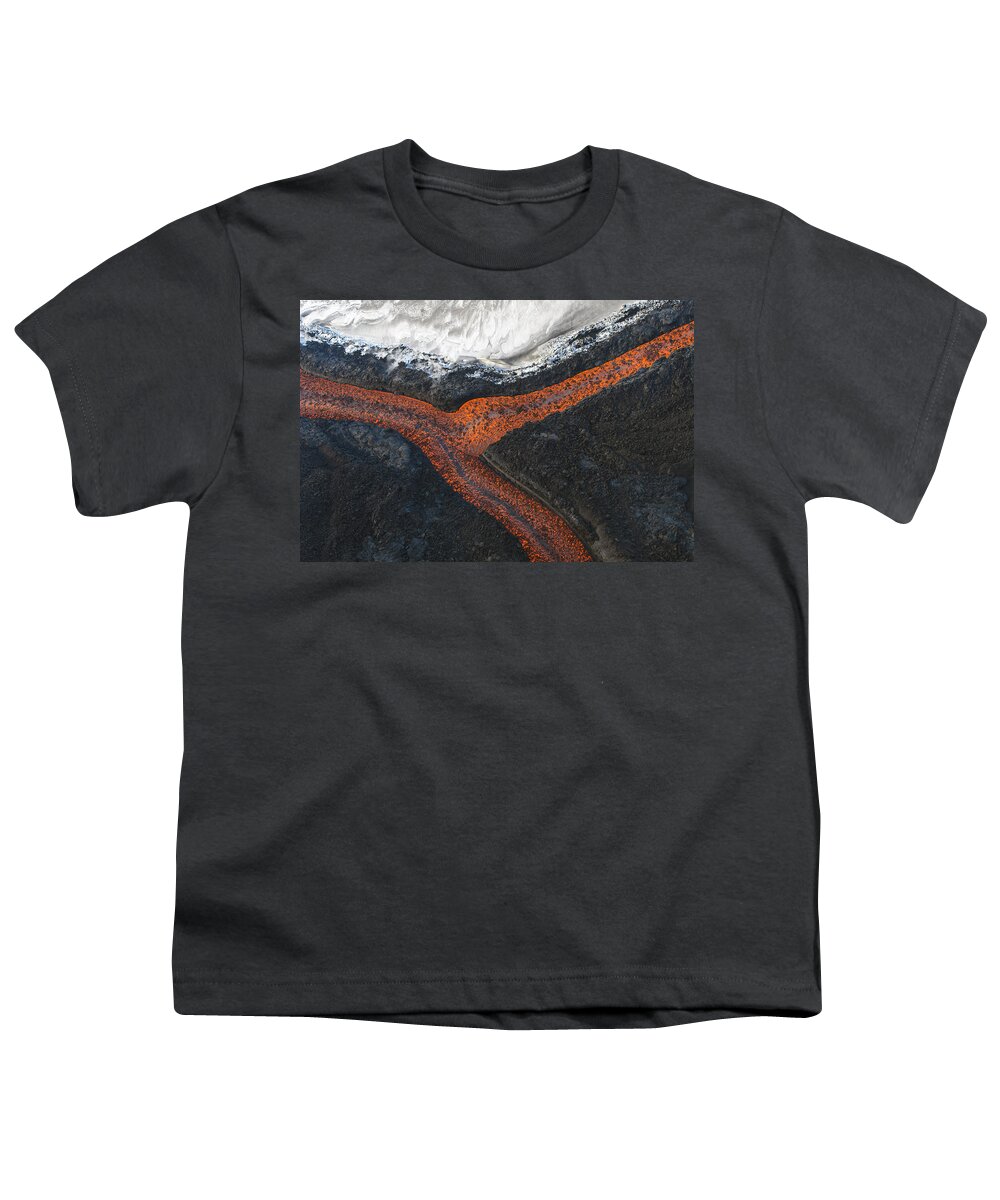 Feb0514 Youth T-Shirt featuring the photograph Lava Flow Tolbachik Volcano Kamchatka by Sergey Gorshkov