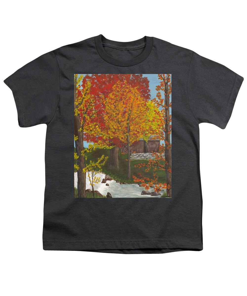 Autumn Leaves Youth T-Shirt featuring the painting Leaves of Change by Cynthia Morgan