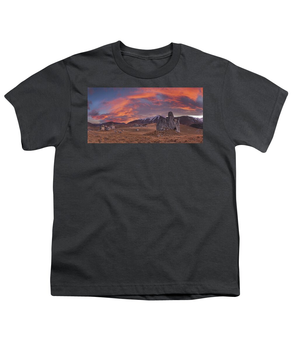 Colin Monteath Youth T-Shirt featuring the photograph Limestone Boulders And Craigieburn by Colin Monteath