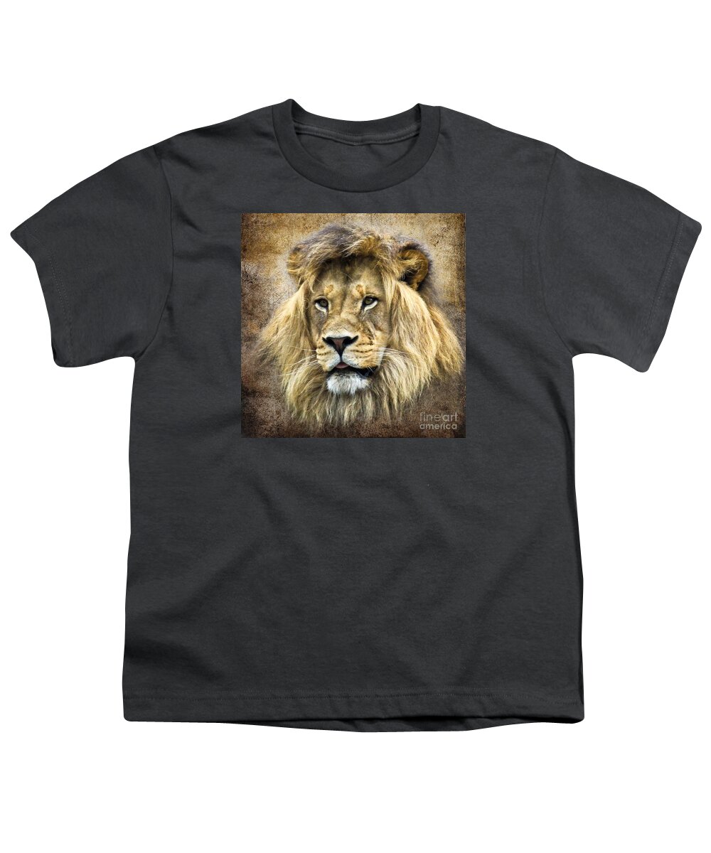 Wildlife Youth T-Shirt featuring the photograph Lion King by Steve McKinzie