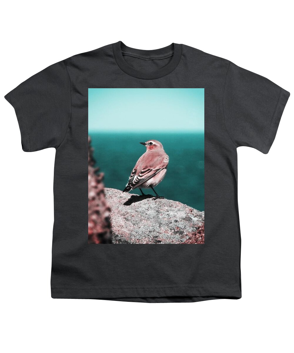 Wheatear Youth T-Shirt featuring the photograph Listening To The Sea by Zinvolle Art