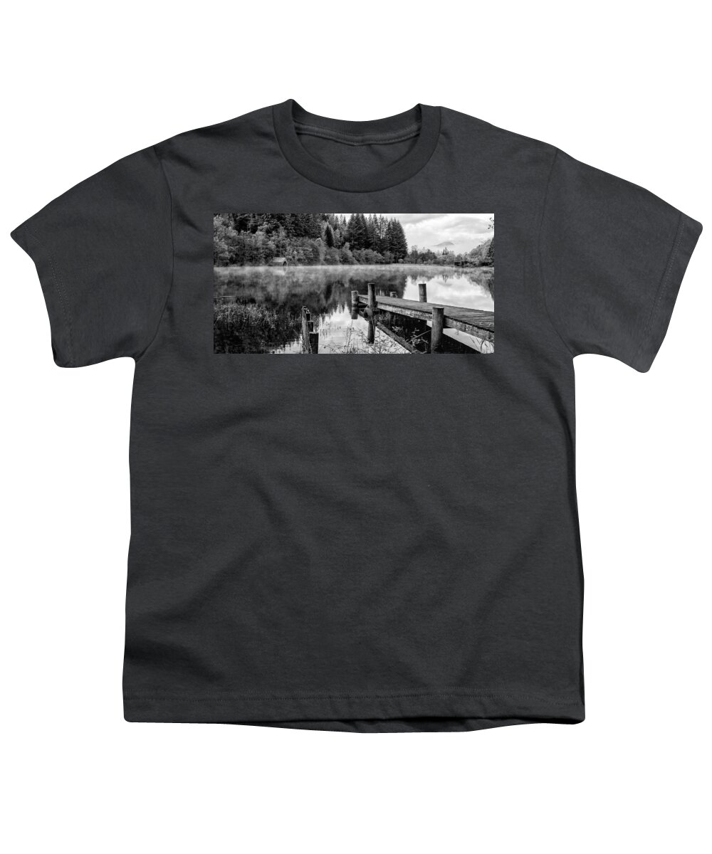 Loch Ard Youth T-Shirt featuring the photograph Loch Ard Boathouse by Nigel R Bell