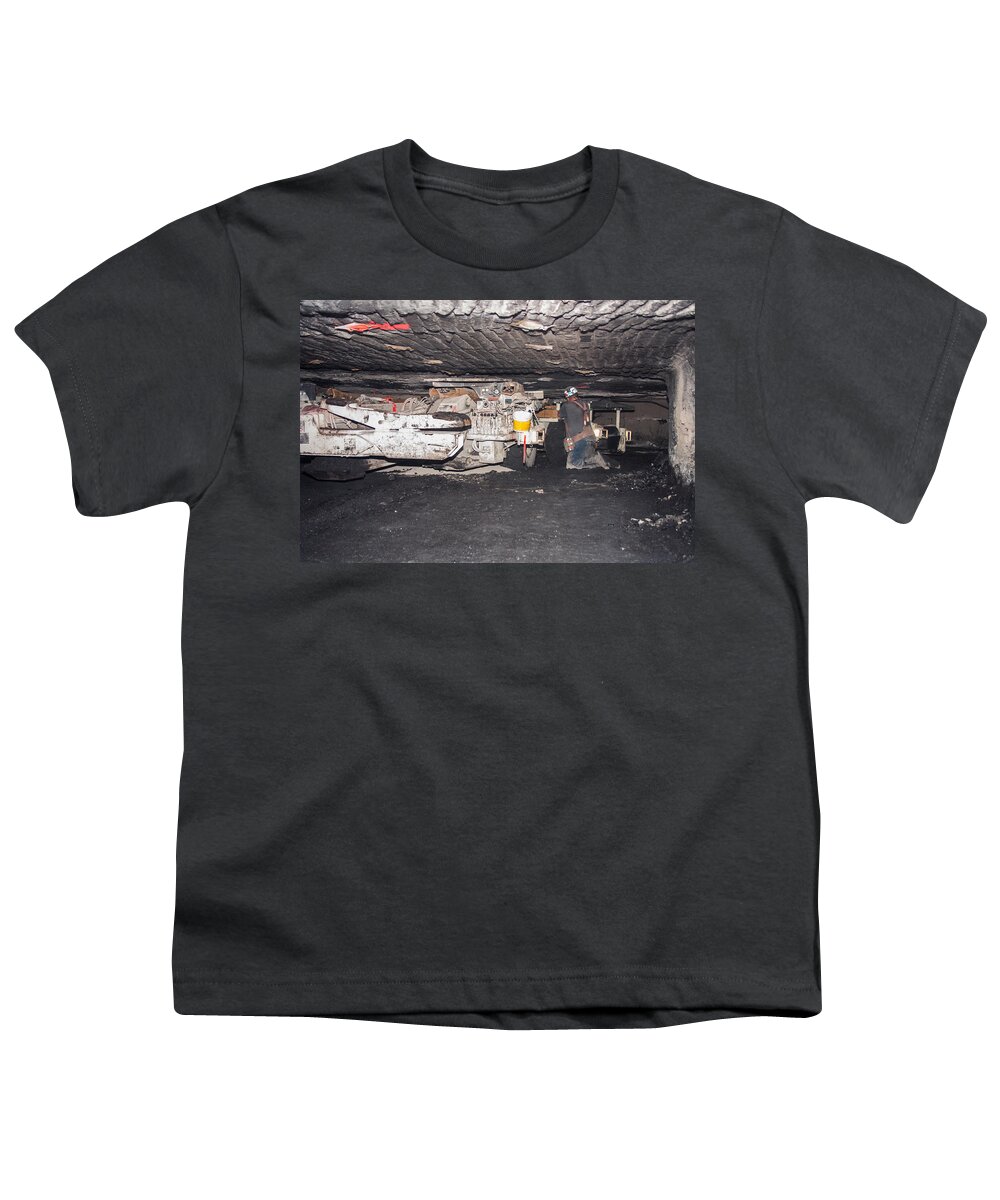 Coal Mining Youth T-Shirt featuring the photograph Low Ceiling by Mary Almond