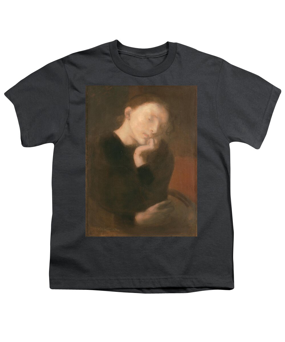 Eugene Carriere Youth T-Shirt featuring the painting Meditation by Eugene Carriere