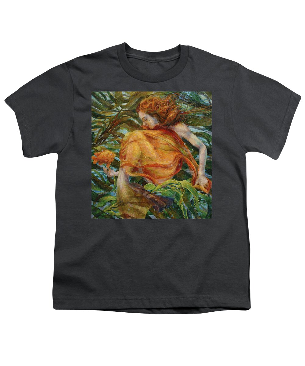 Landscape Youth T-Shirt featuring the painting Metamorphosis by Mia Tavonatti