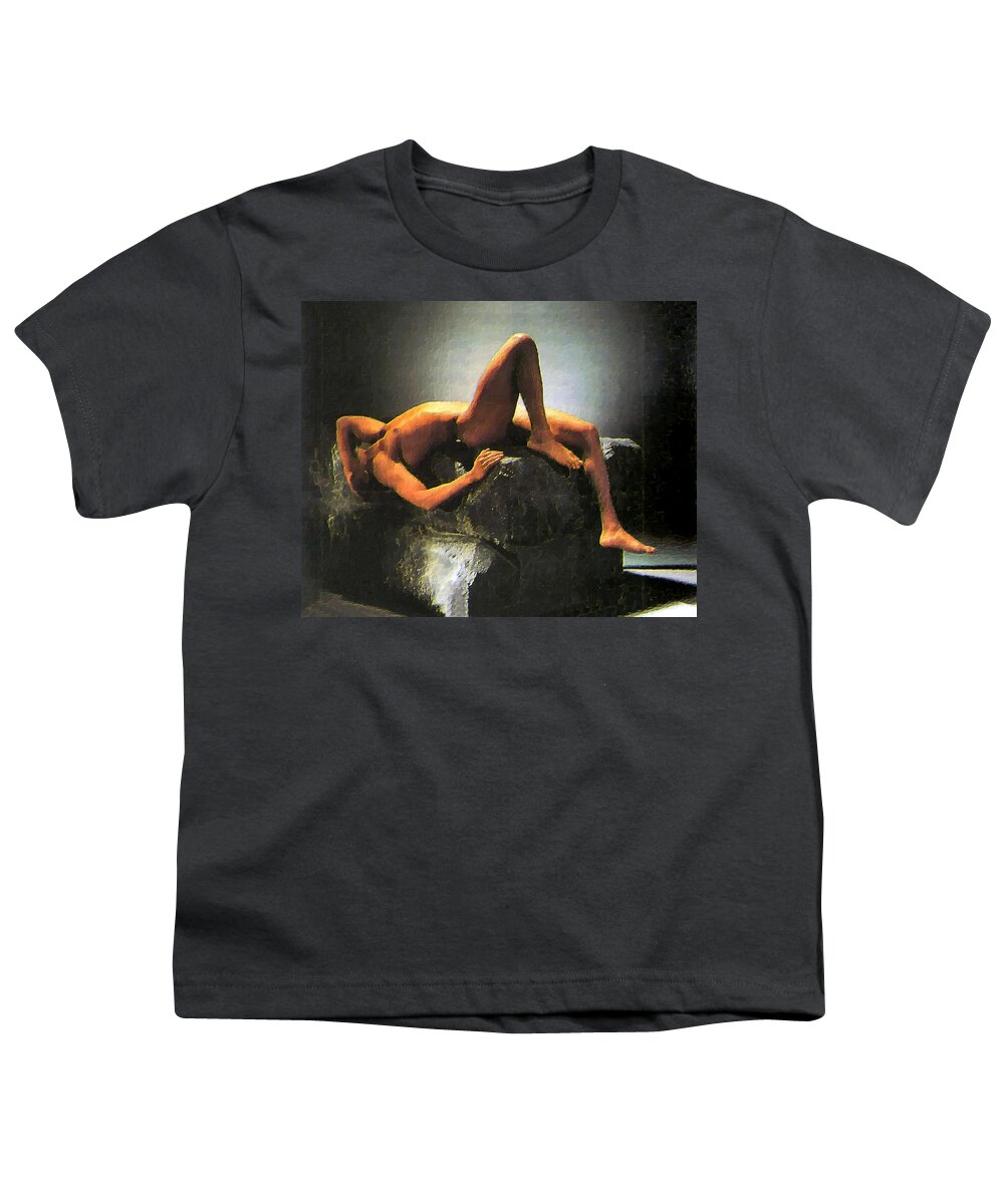 Original Youth T-Shirt featuring the painting Modern Prometheus  by Troy Caperton