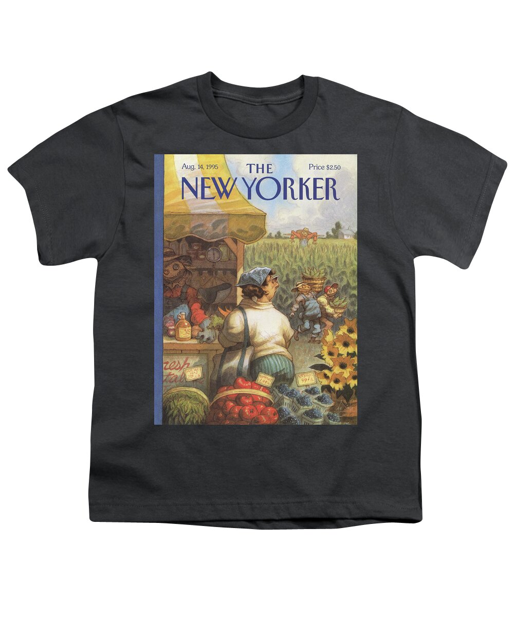 Bumper Crop Youth T-Shirt featuring the painting New Yorker August 14th, 1995 by Peter de Seve