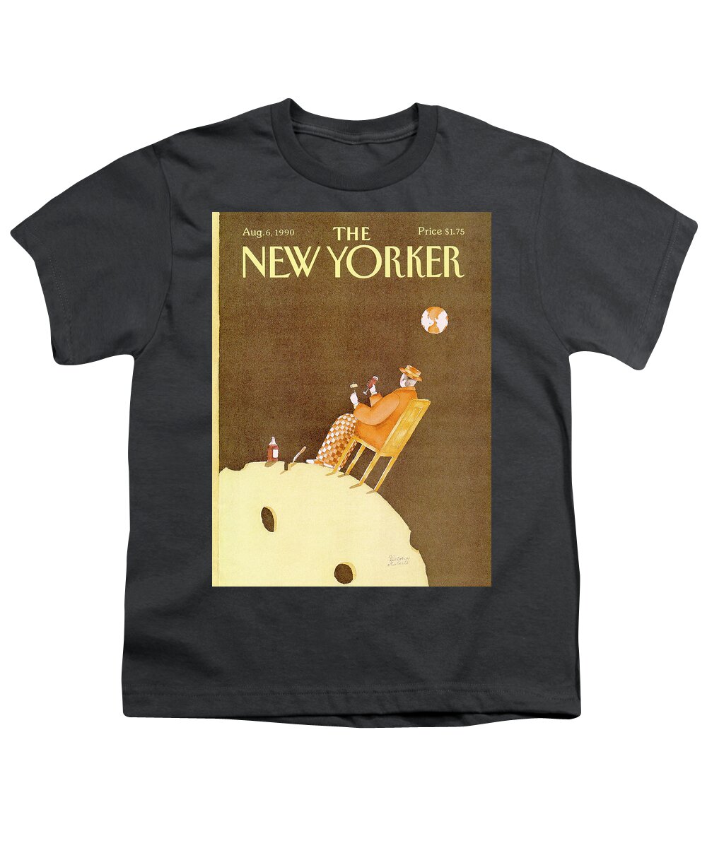 Dining Youth T-Shirt featuring the painting New Yorker August 6th, 1990 by Victoria Roberts