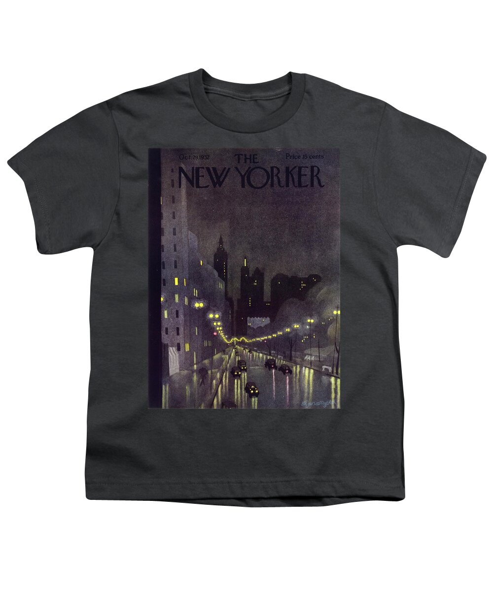 Illustration Youth T-Shirt featuring the painting New Yorker October 29 1932 by Arthur K Kronengold