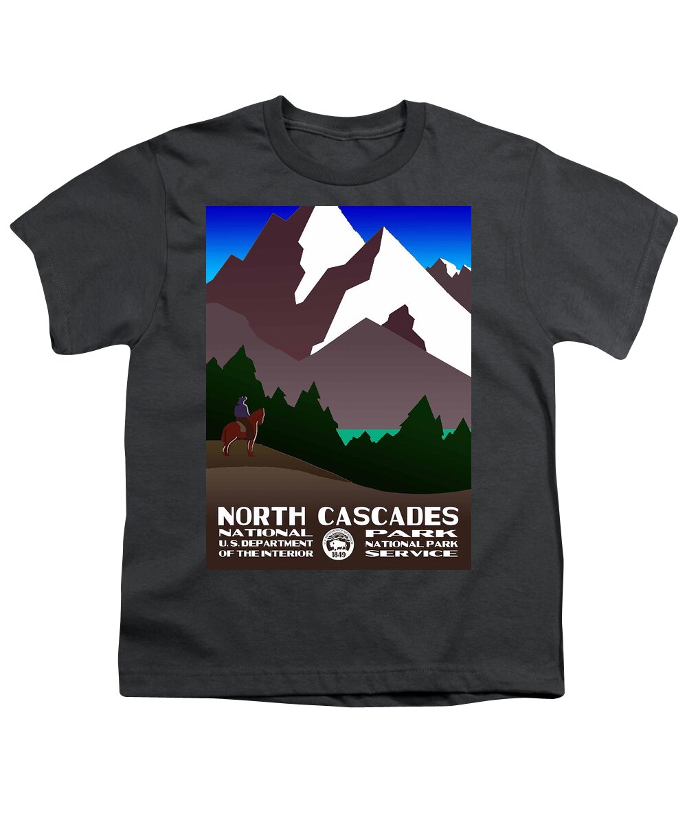 Vintage Youth T-Shirt featuring the photograph North Cascades National Park Vintage Poster by Eric Glaser