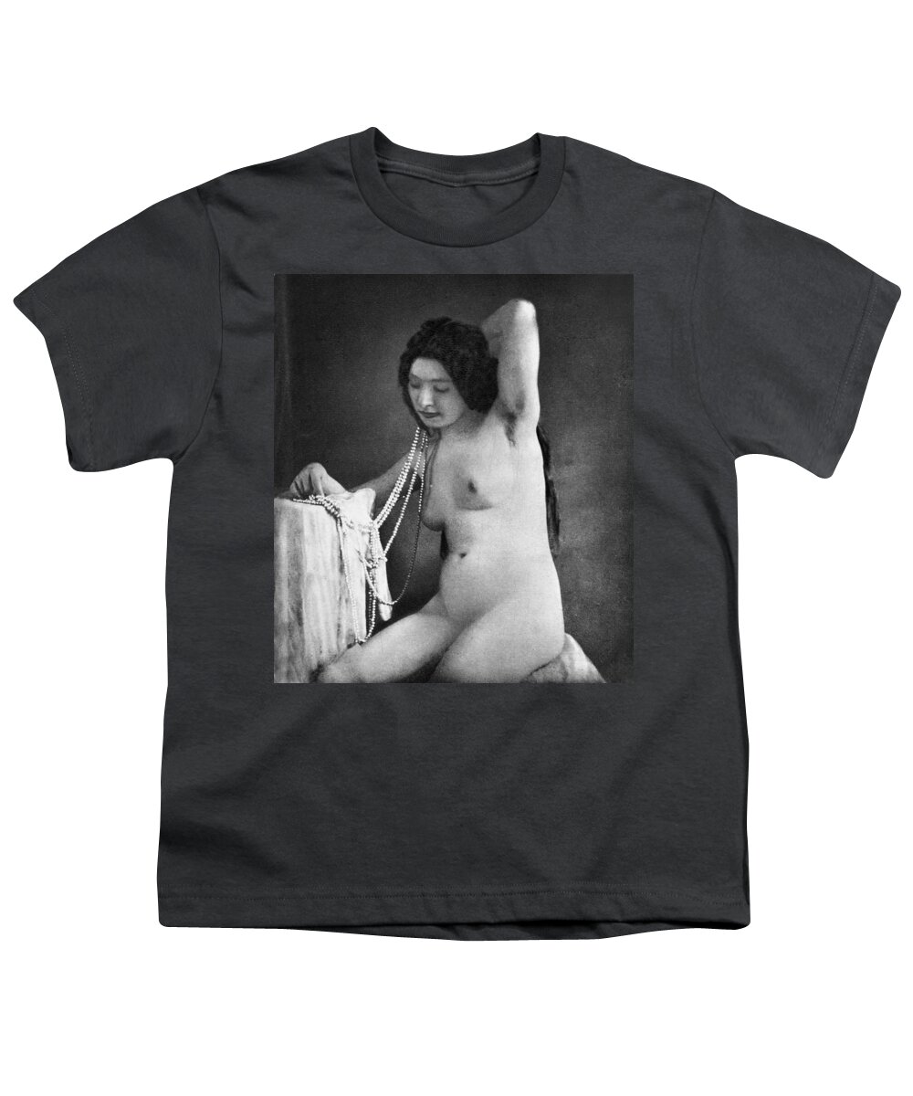 1850 Youth T-Shirt featuring the photograph NUDE POSING, c1850 by Granger