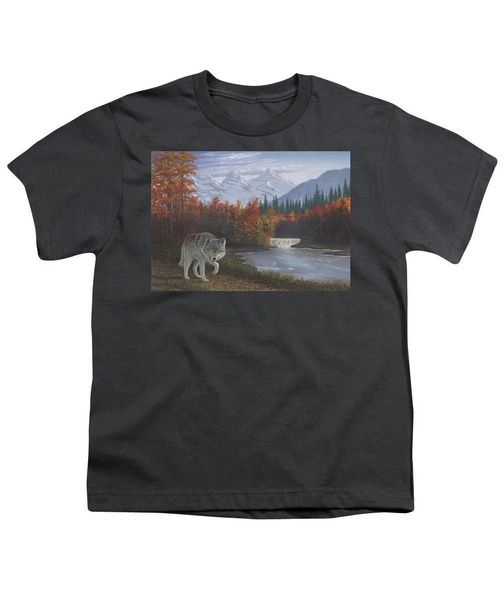 Wildlife Youth T-Shirt featuring the painting Passing Connection by Peter Rashford