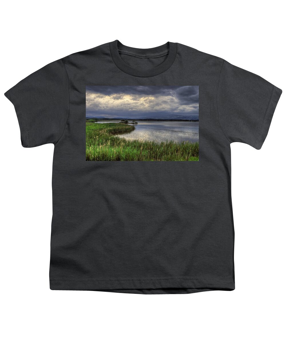 Reflection Youth T-Shirt featuring the photograph Peaceful evening at the lake by Ivan Slosar