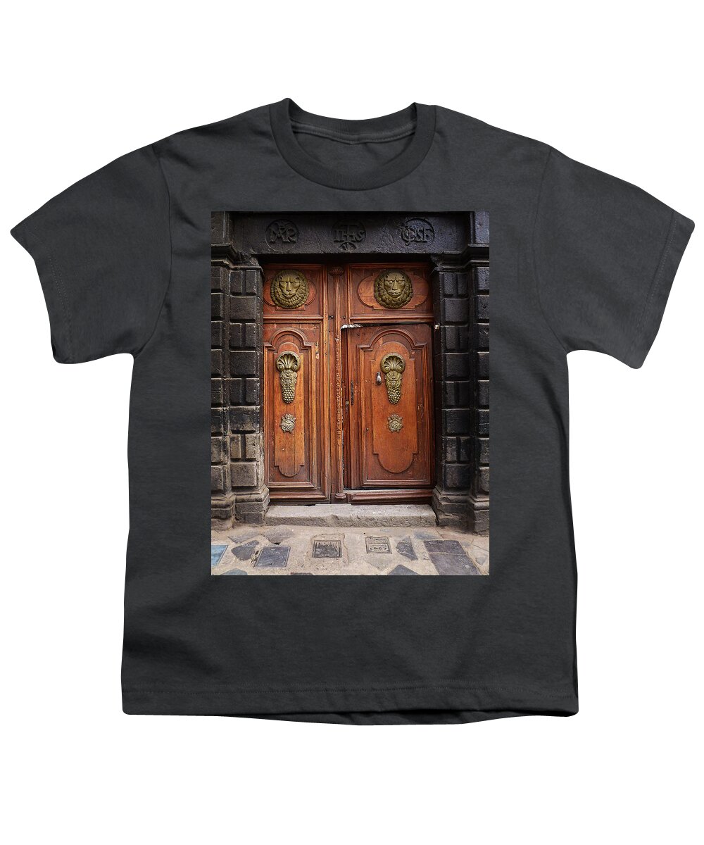 Antique Youth T-Shirt featuring the photograph Peruvian Door Decor 10 by Xueling Zou