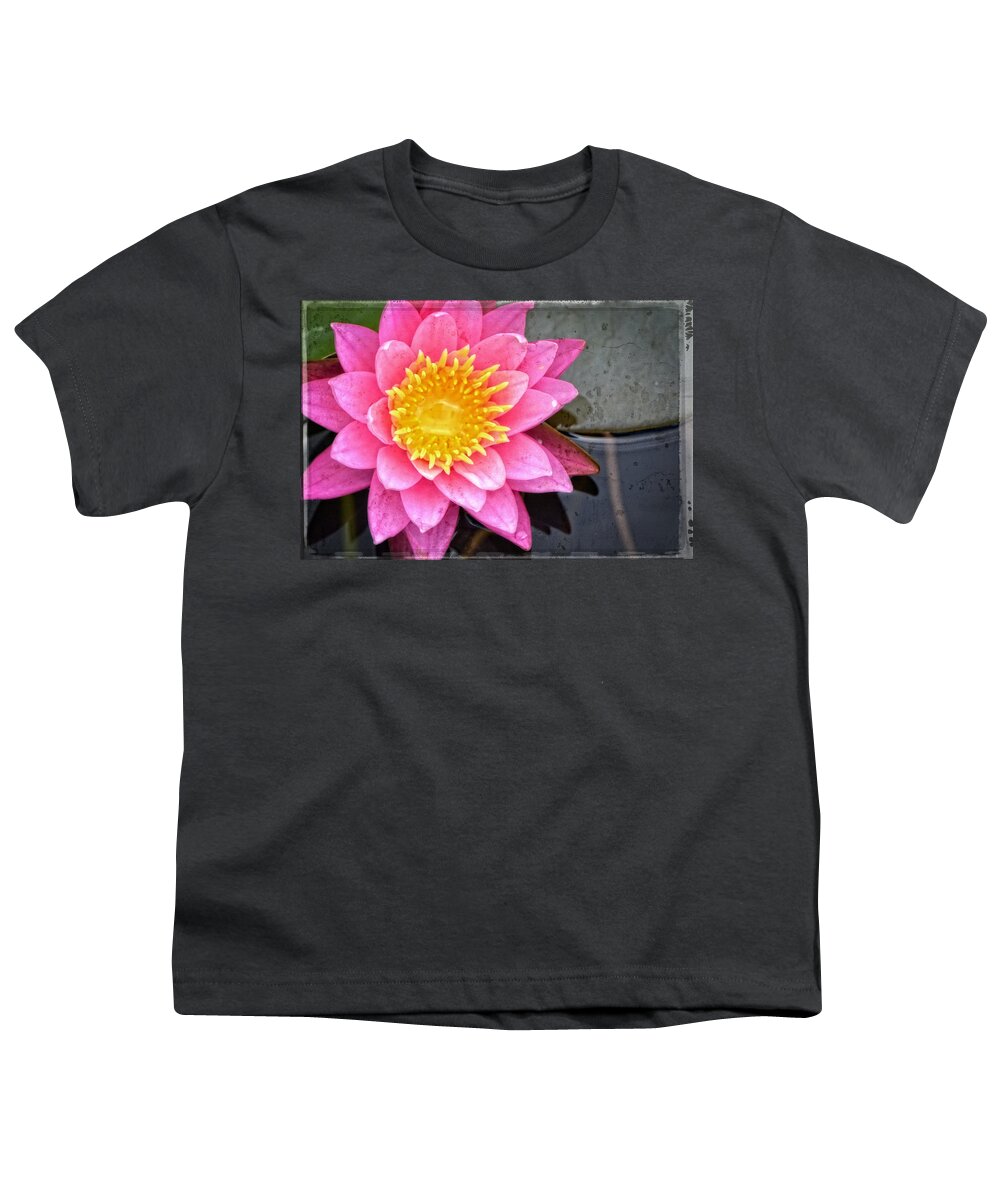 Lotus Youth T-Shirt featuring the painting Pink Lotus Flower - Zen Art by Sharon Cummings by Sharon Cummings