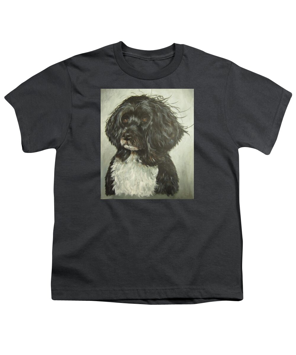 Dogs Youth T-Shirt featuring the painting Portuguese Water Dog by Elizabeth Ellis