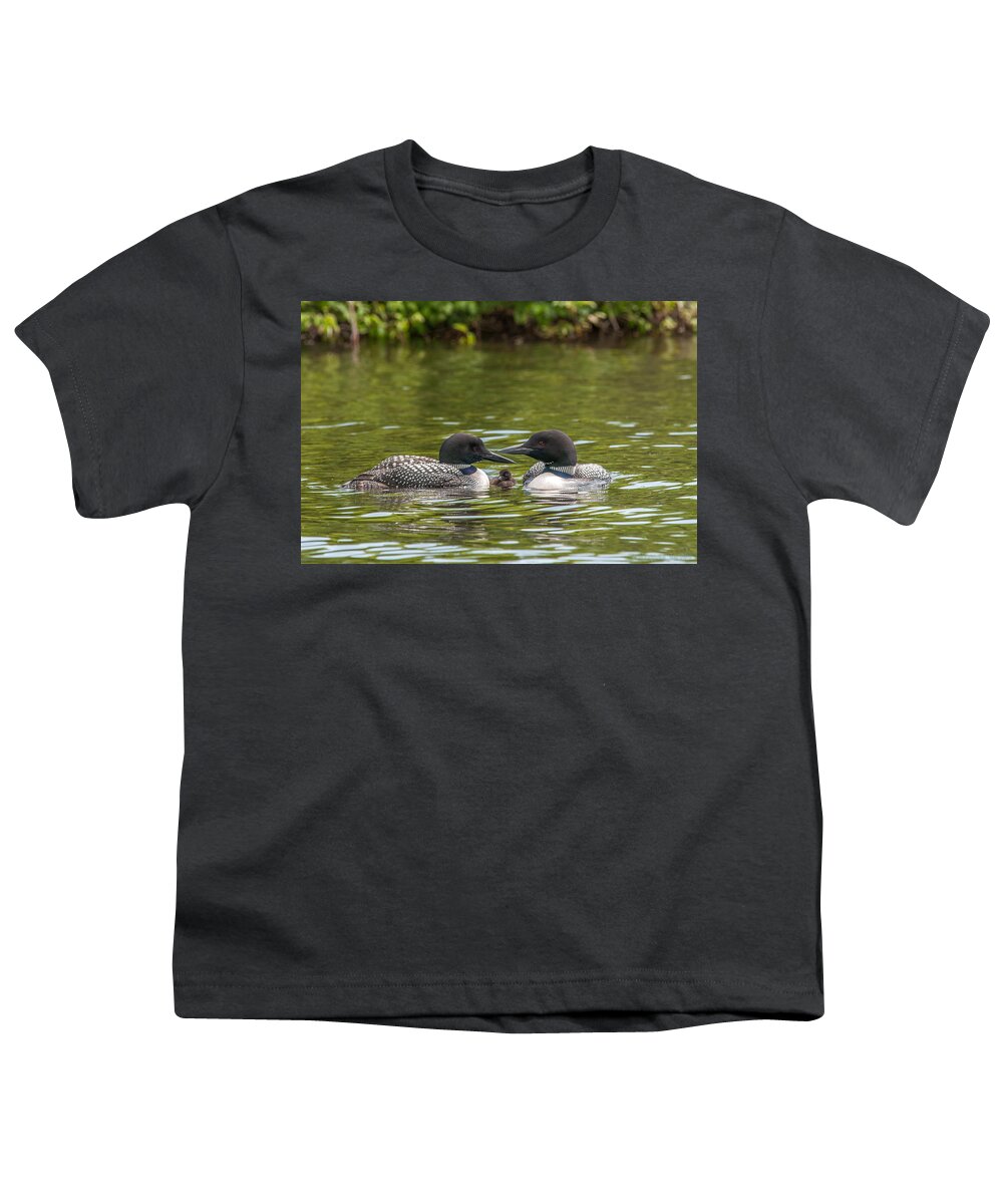 Common Loon Youth T-Shirt featuring the photograph Proud Parents by Brenda Jacobs