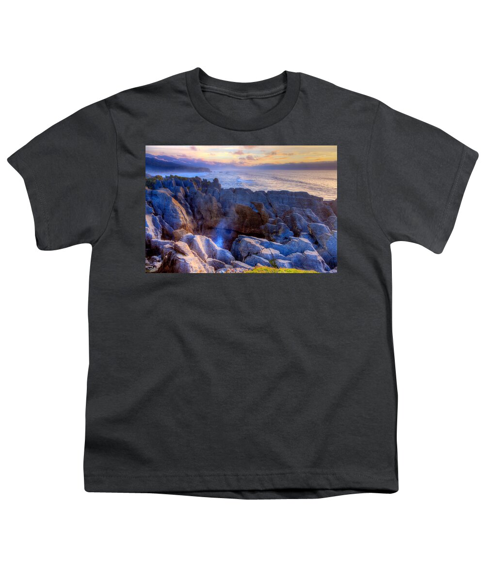 Rock Youth T-Shirt featuring the photograph Punakaiki Pancake Rocks by Alexey Stiop