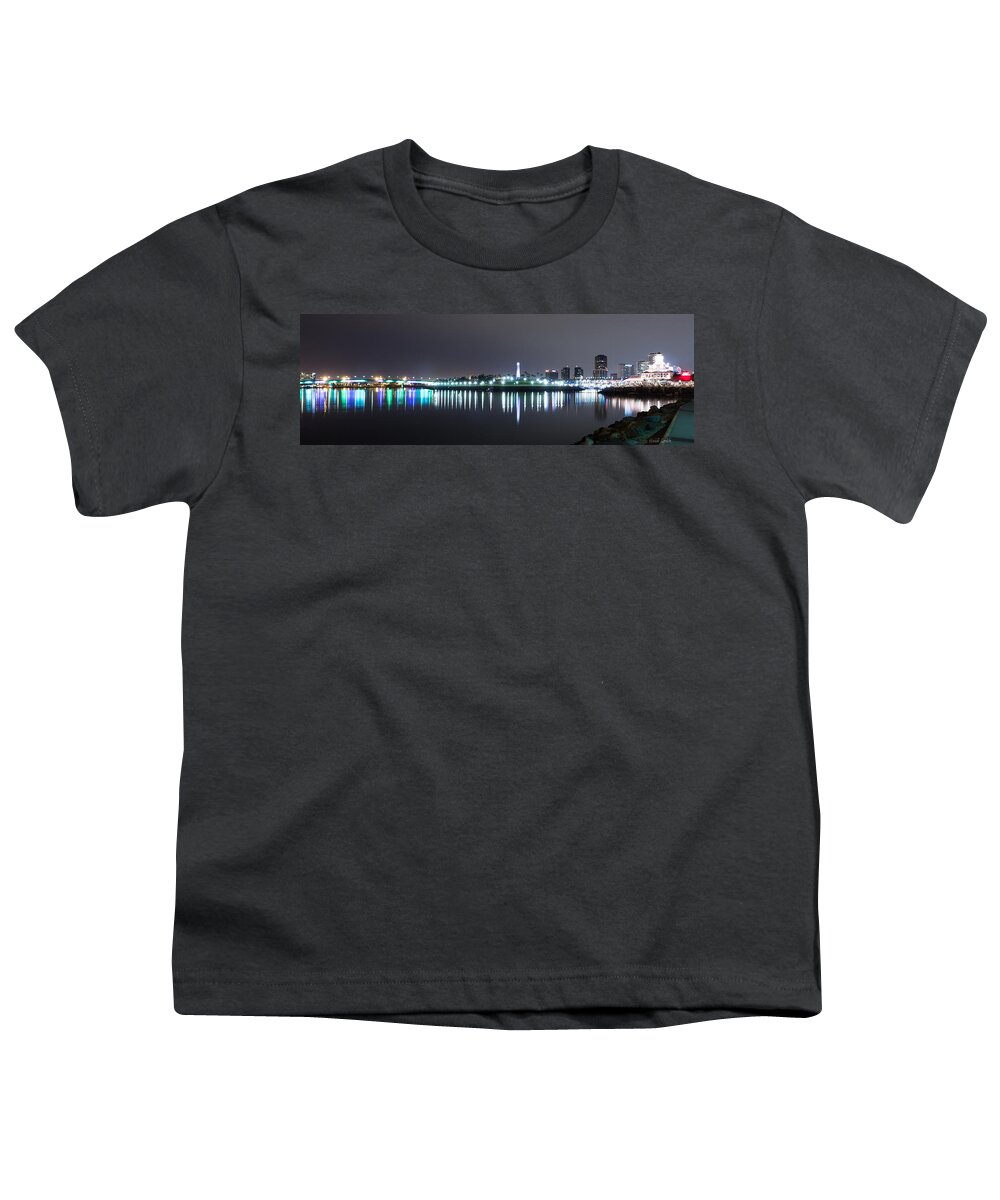 Amusement Youth T-Shirt featuring the photograph Rainbow Harbor Panorama by Heidi Smith