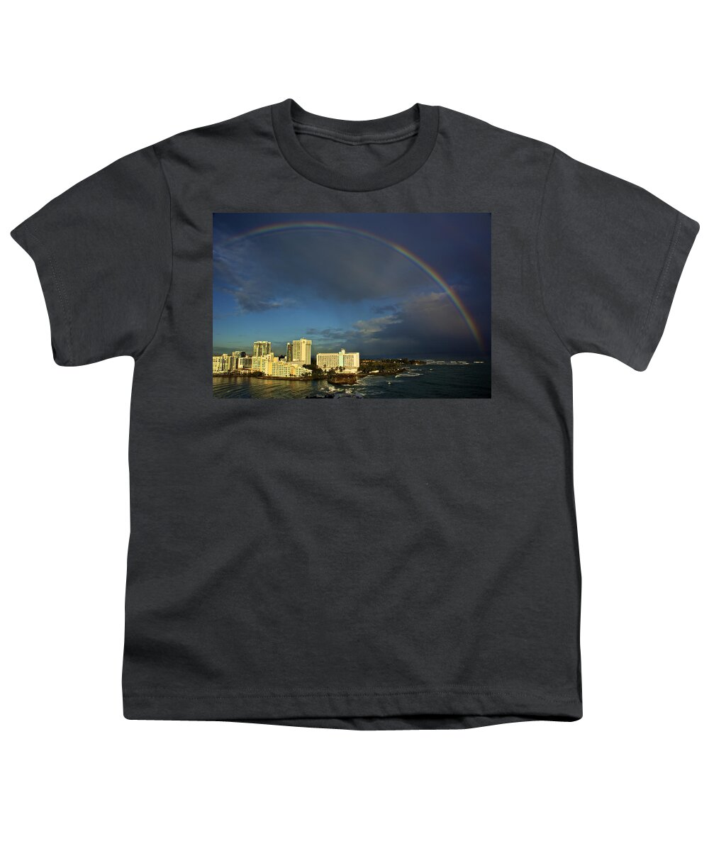 Architecture Youth T-Shirt featuring the photograph Rainbow over San Juan by Kathi Isserman
