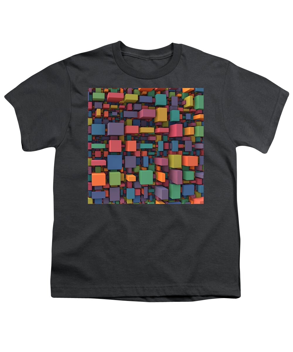 Cubes Youth T-Shirt featuring the digital art Random Cubes by Lyle Hatch