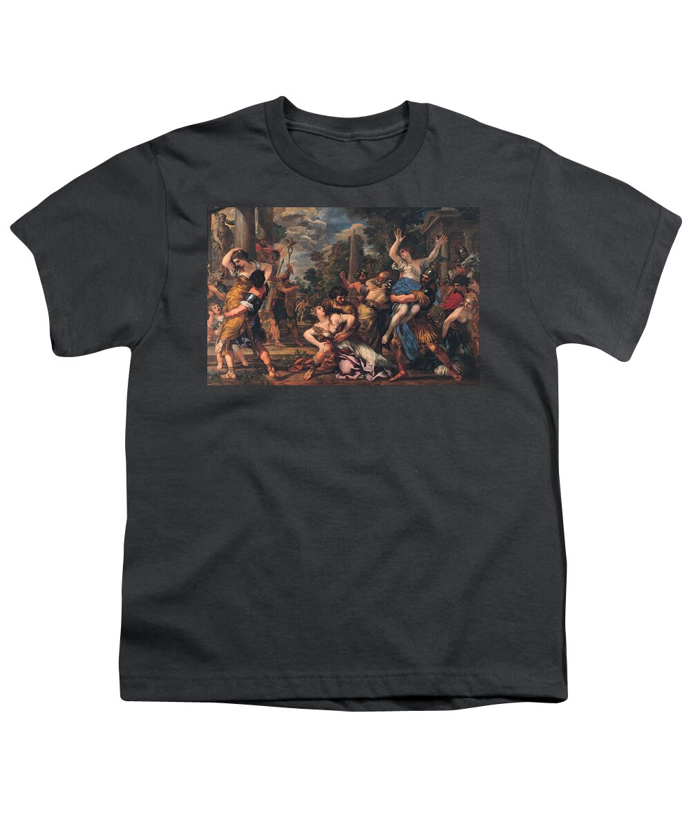Pietro Da Cortona Youth T-Shirt featuring the painting Rape of the Sabines by Pietro da Cortona