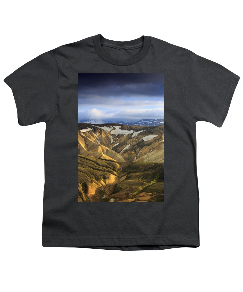 Nis Youth T-Shirt featuring the photograph Rhyolite Mountains Landmannalaugar by Mart Smit