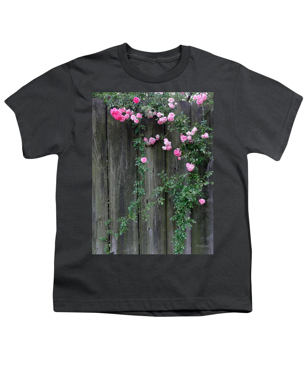 Rose Youth T-Shirt featuring the photograph Rose Fence by Deborah Crew-Johnson