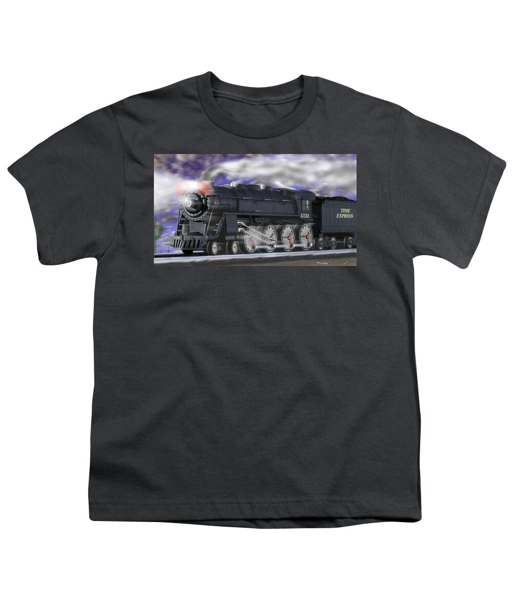 Railroad Youth T-Shirt featuring the photograph Running On Time Panoramic by Mike McGlothlen