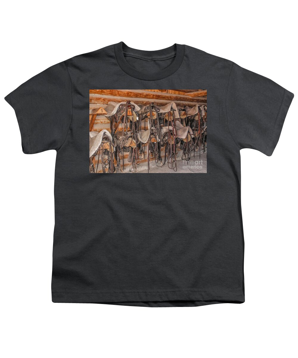 Bridle Youth T-Shirt featuring the photograph Saddles and Bridles by Sue Smith