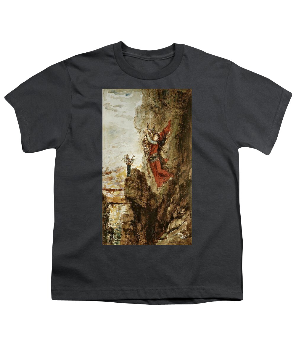 Gustave Moreau Youth T-Shirt featuring the painting Sappho in Lefkada by Gustave Moreau