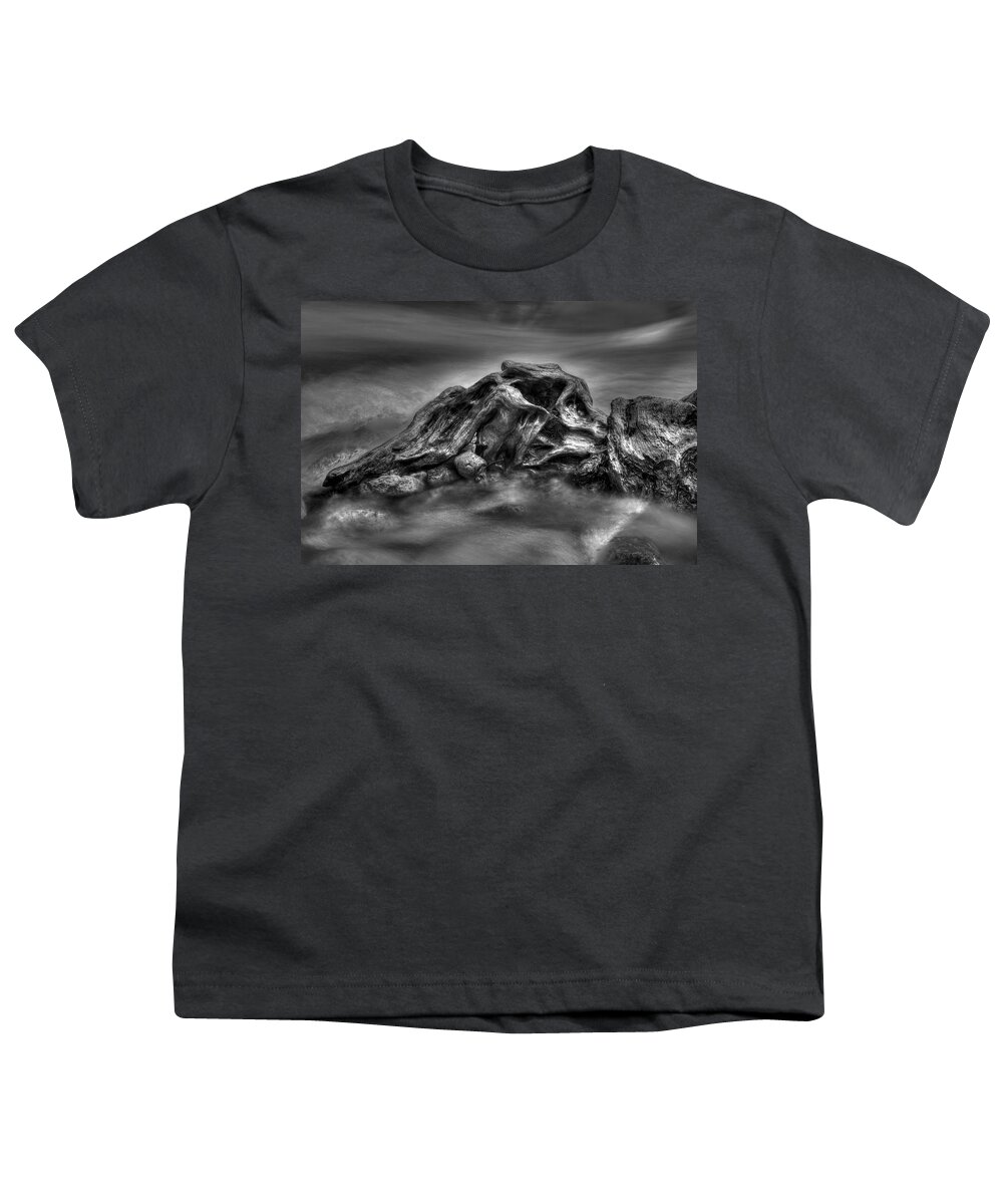 Art Youth T-Shirt featuring the photograph Sculpture by nature bw by Ivan Slosar