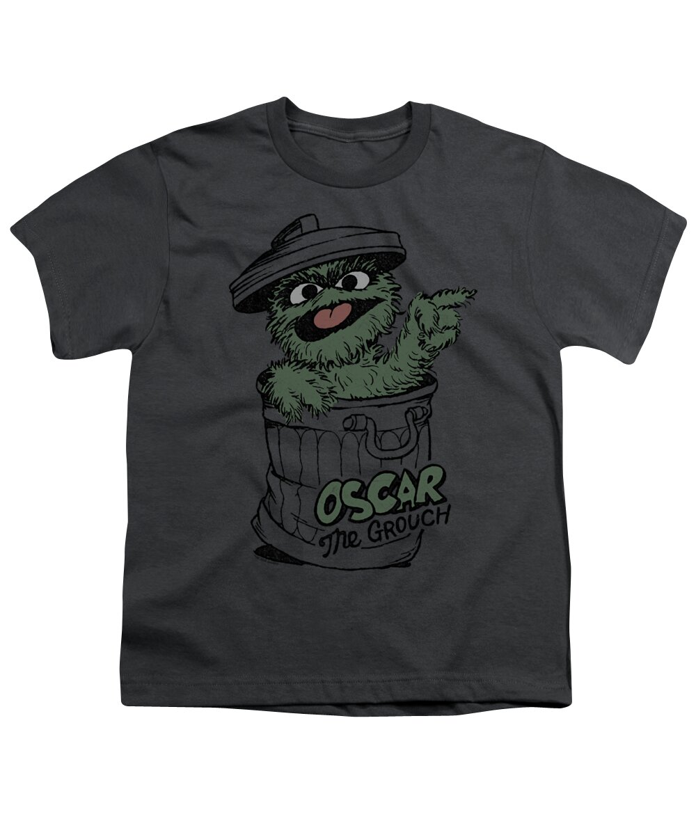 Oscar The Grouch Youth T-Shirt featuring the digital art Sesame Street - Early Grouch by Brand A