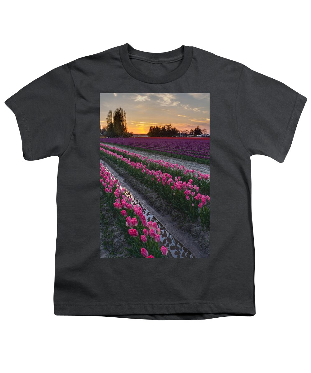 Tulip Youth T-Shirt featuring the photograph Skagit Valley Flower Layers by Mike Reid