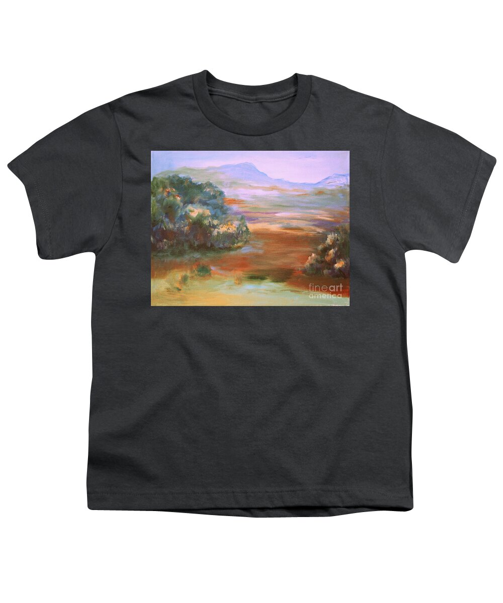 Fall Foggy Morning Youth T-Shirt featuring the painting South Mountain second in the series by Julie Lueders 