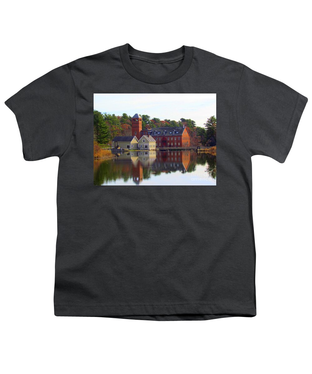 Royal River Youth T-Shirt featuring the photograph Sparhawk Mill by Elizabeth Dow