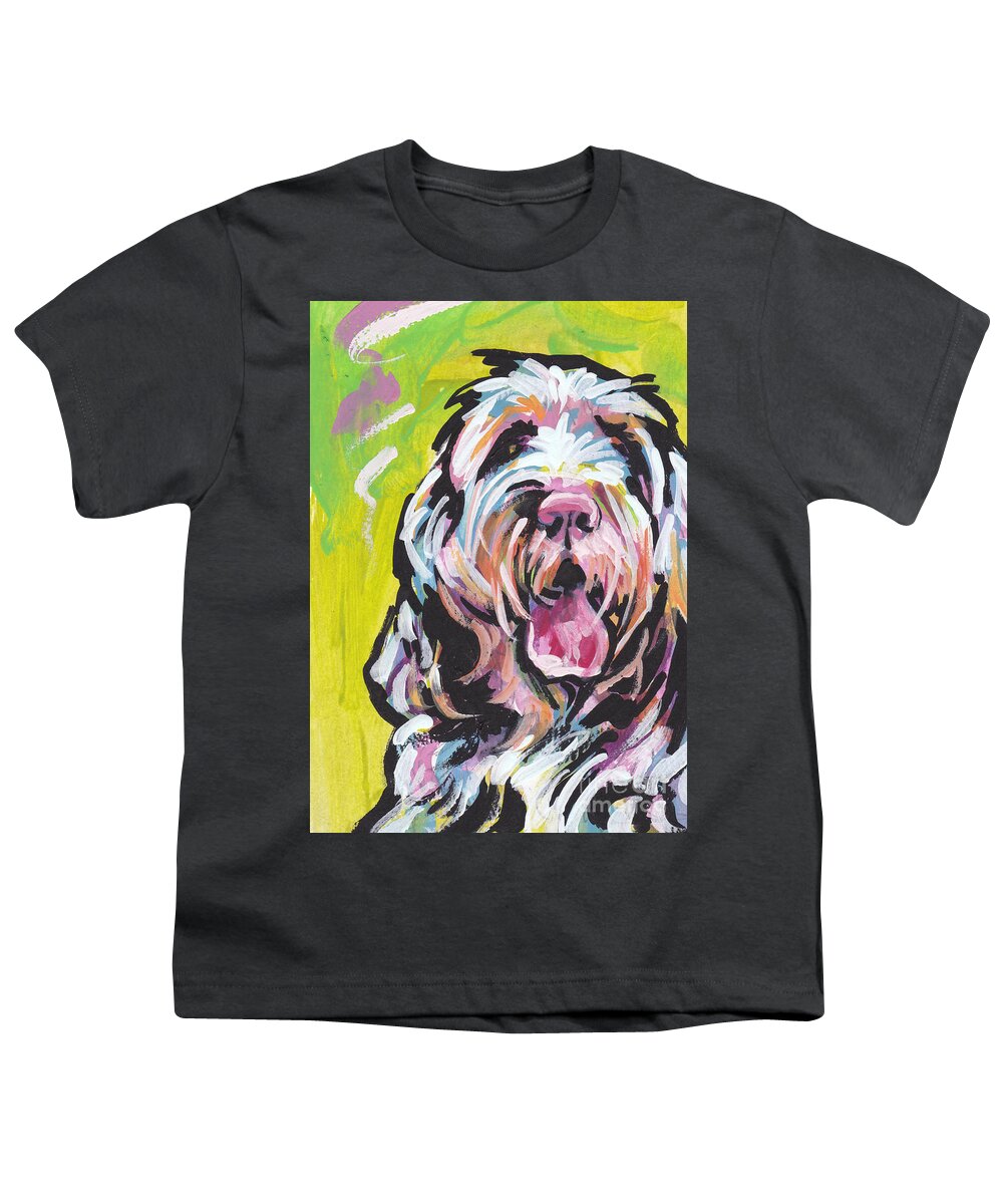 Spinone Italiano Youth T-Shirt featuring the painting Spin One Baby by Lea S