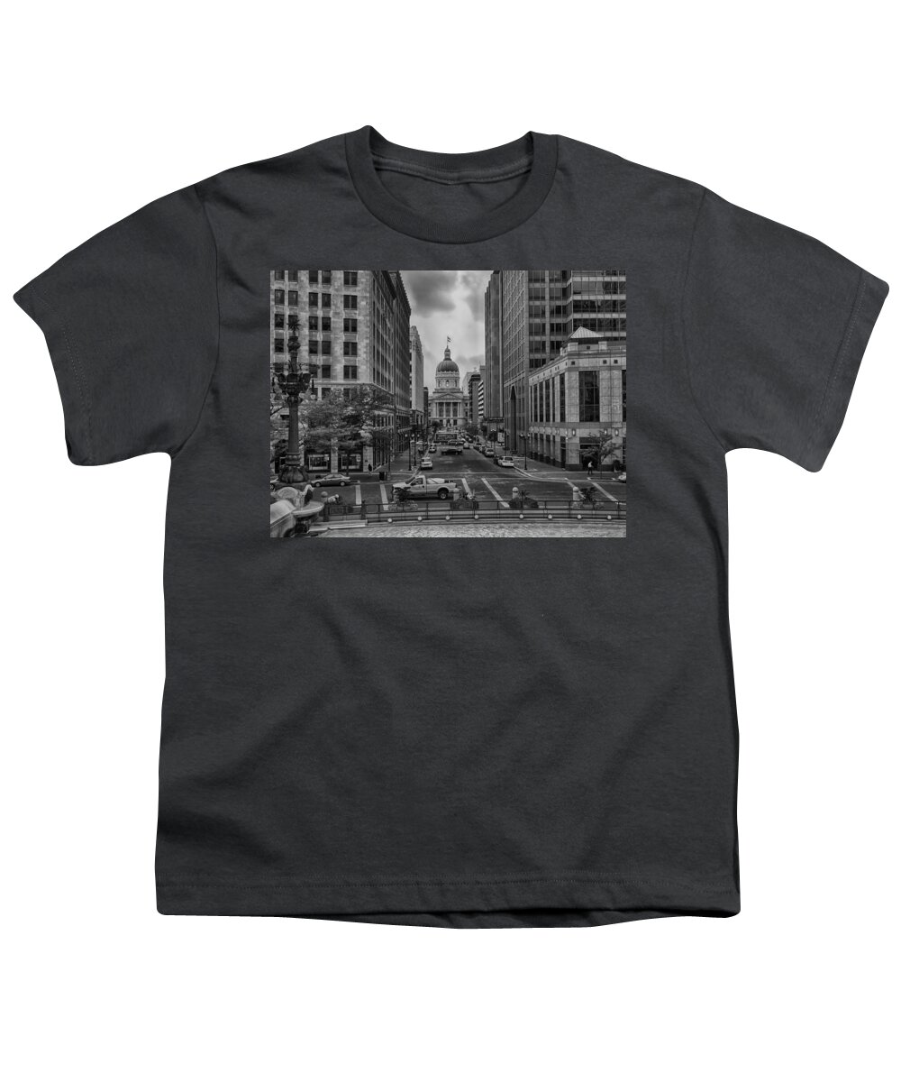 Indianapolis Youth T-Shirt featuring the photograph State Capitol Building by Howard Salmon