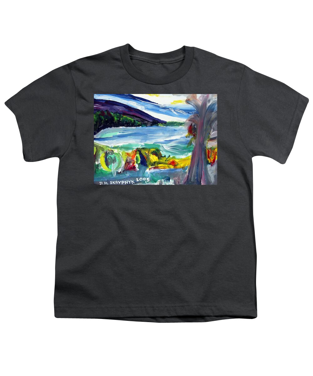 Storm Youth T-Shirt featuring the painting Storm - Cherry Point Beach by David Skrypnyk