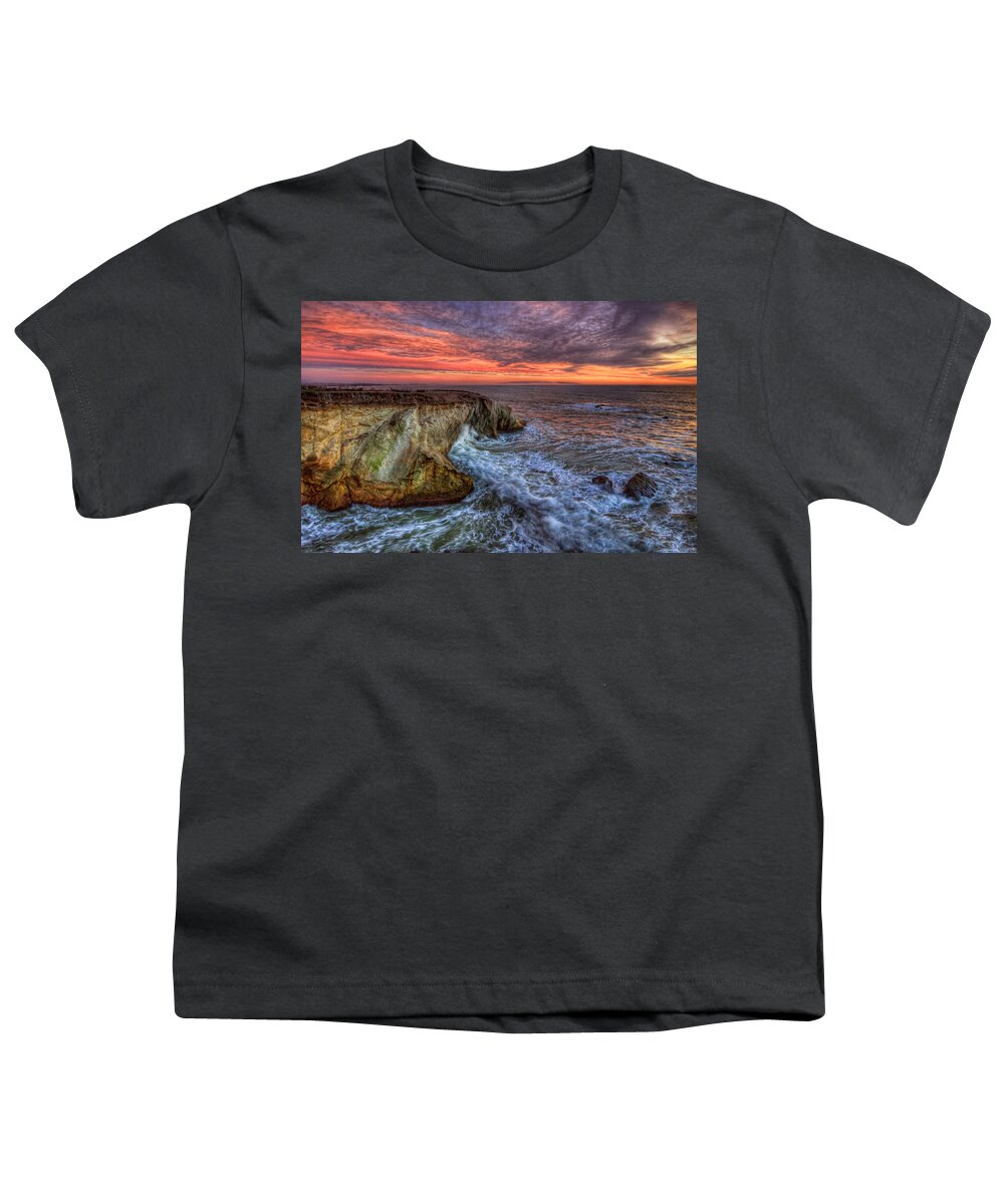 Shell Beach Youth T-Shirt featuring the photograph Stormy Seas by Beth Sargent